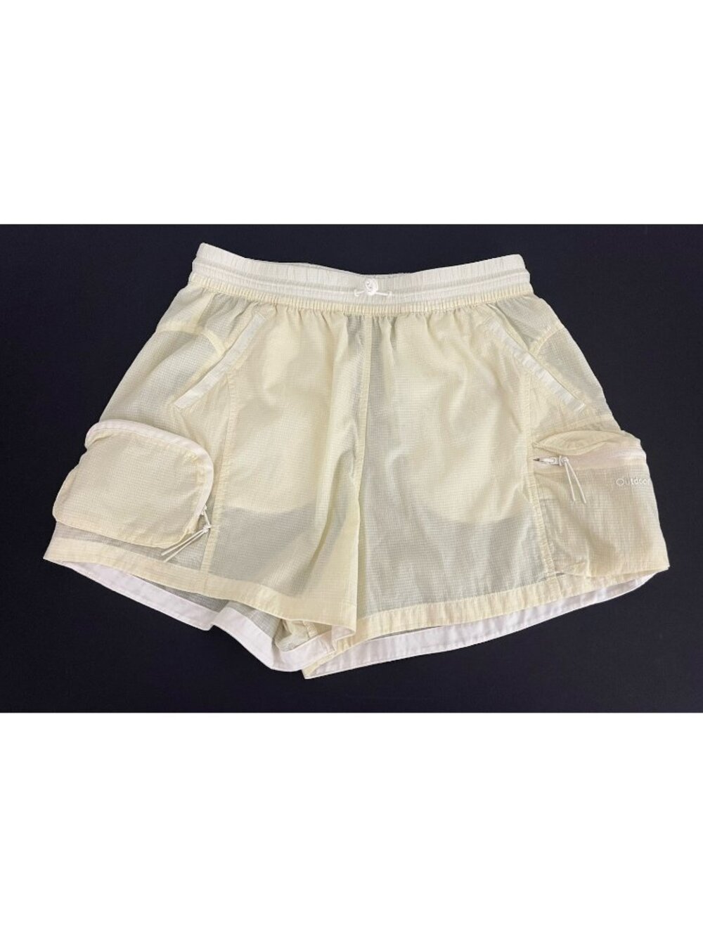 Outdoor Voices Windbreaker Utility Cargo Shorts 3" Milkstone Women's M